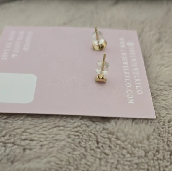 Gold and White Pearl Drop Earrings - Picture 3 of 3